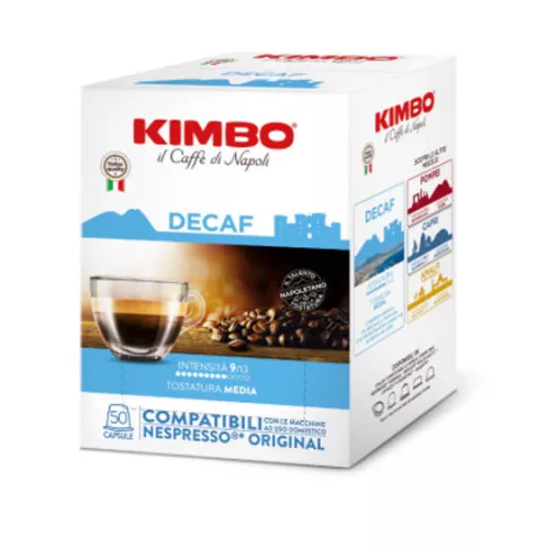 Kimbo kavna kapsula brez kofeina – Miscela Decaffeinato, združljiva z Nespresso