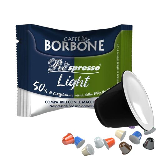 1 kos kavne kapsule Caffè Borbone Light Respresso z zmanjšano vsebnostjo kofeina združljive z Nespresso