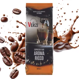   1 kg Caffé VERZI Espresso Bar AROMA RICCO mešanica celih kavnih zrn