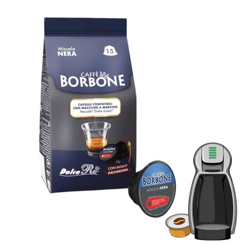 15 kosov Caffè Borbone Miscela Nera kapsula kompatibilna z DOLCE GUSTO
