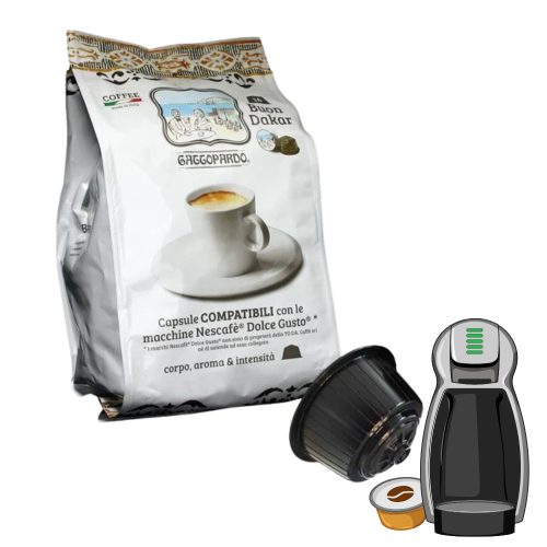 16 kapsul Gattopardo Dakar dolce združljivih z DOLCE GUSTO
